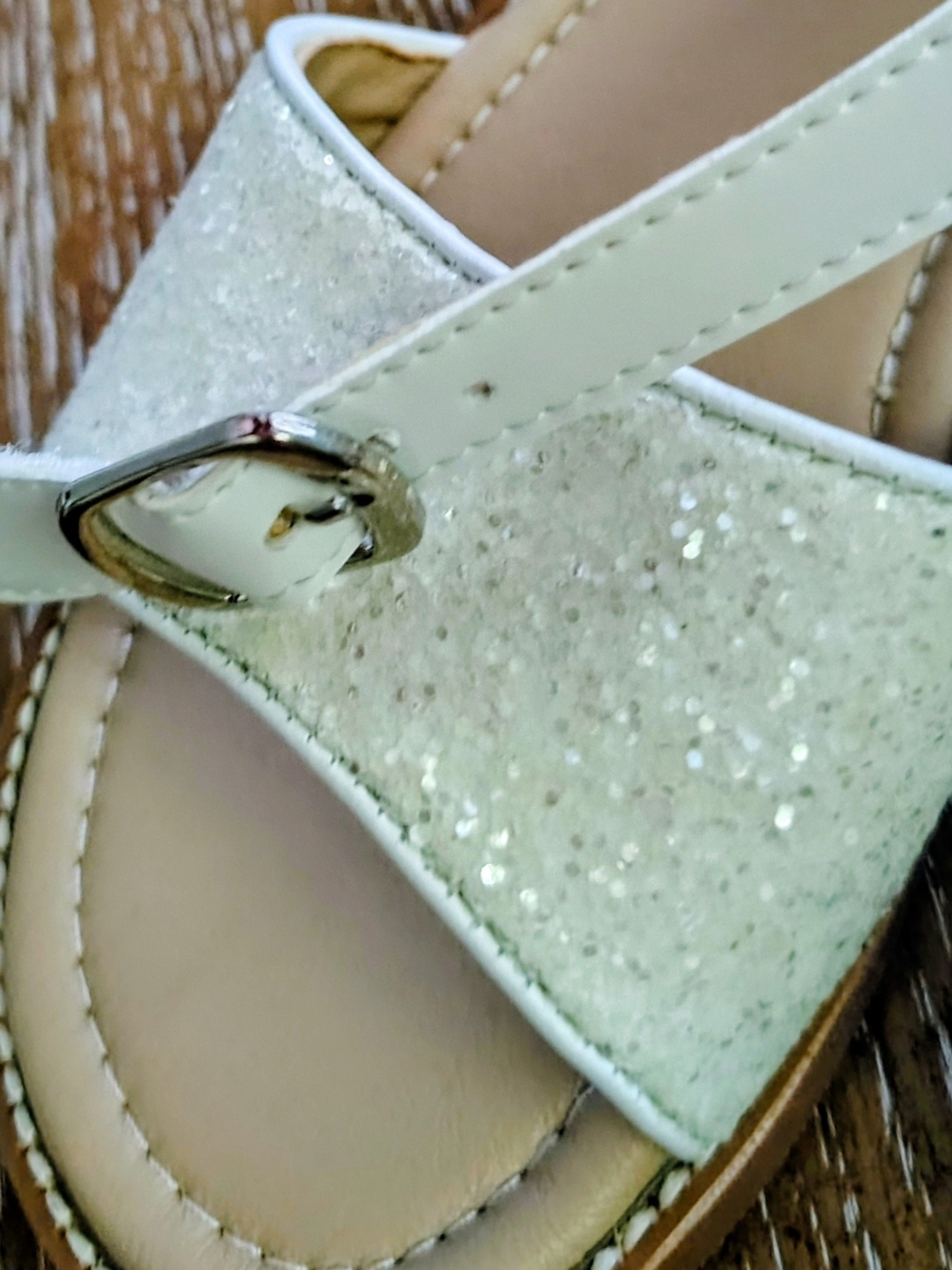 Girls' Glitter Sandals in White New - Picture 5 of 8
